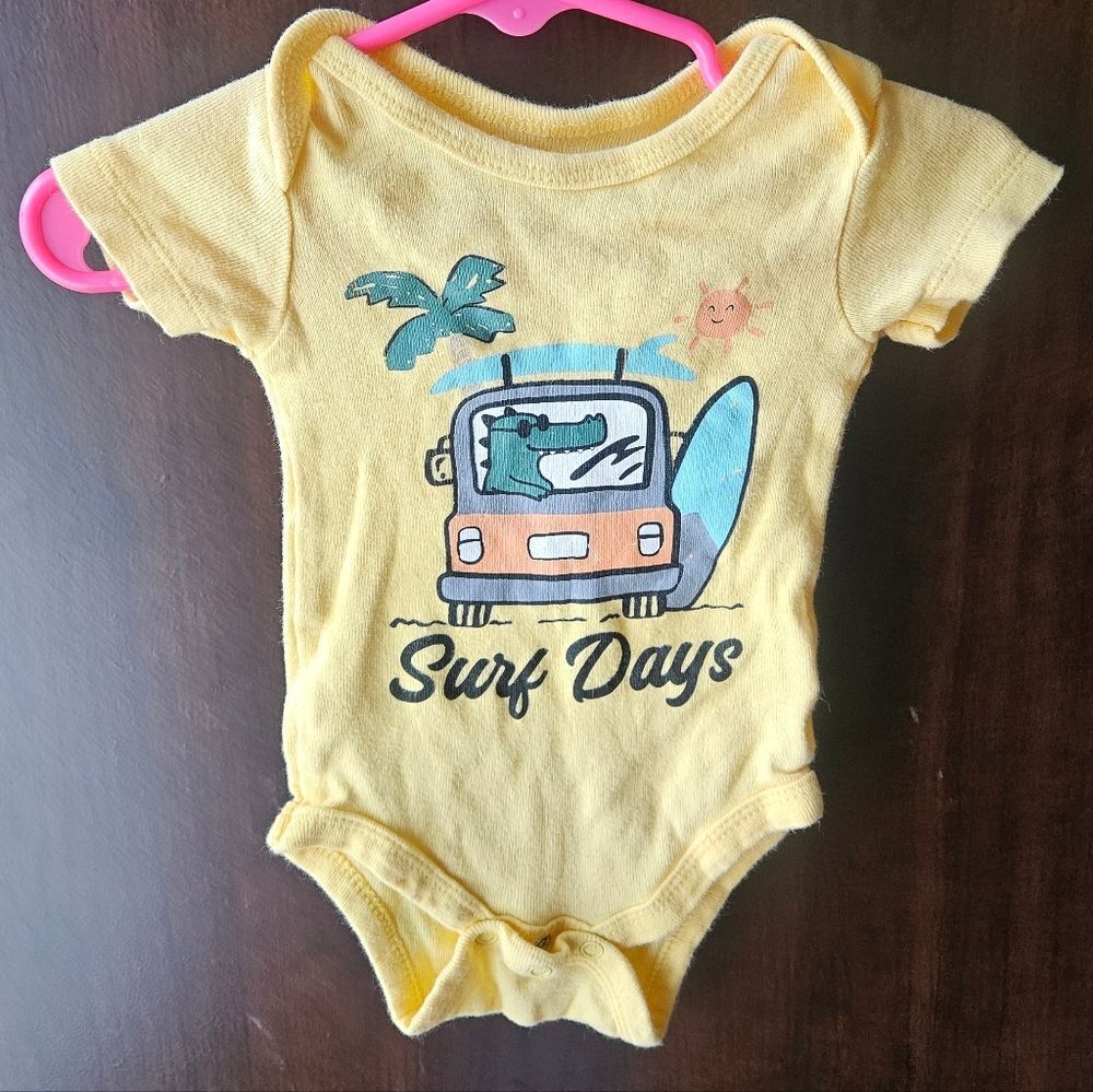 Koala Kids Yellow Surf Days Bodysuit